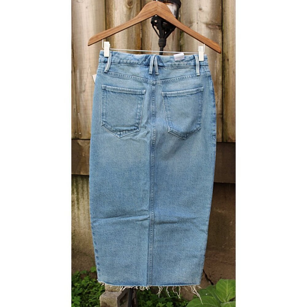 New w/Tags - Good American Crossover Denim Jeans Midi Skirt - WAY OVERSIZED - Picture 3 of 12